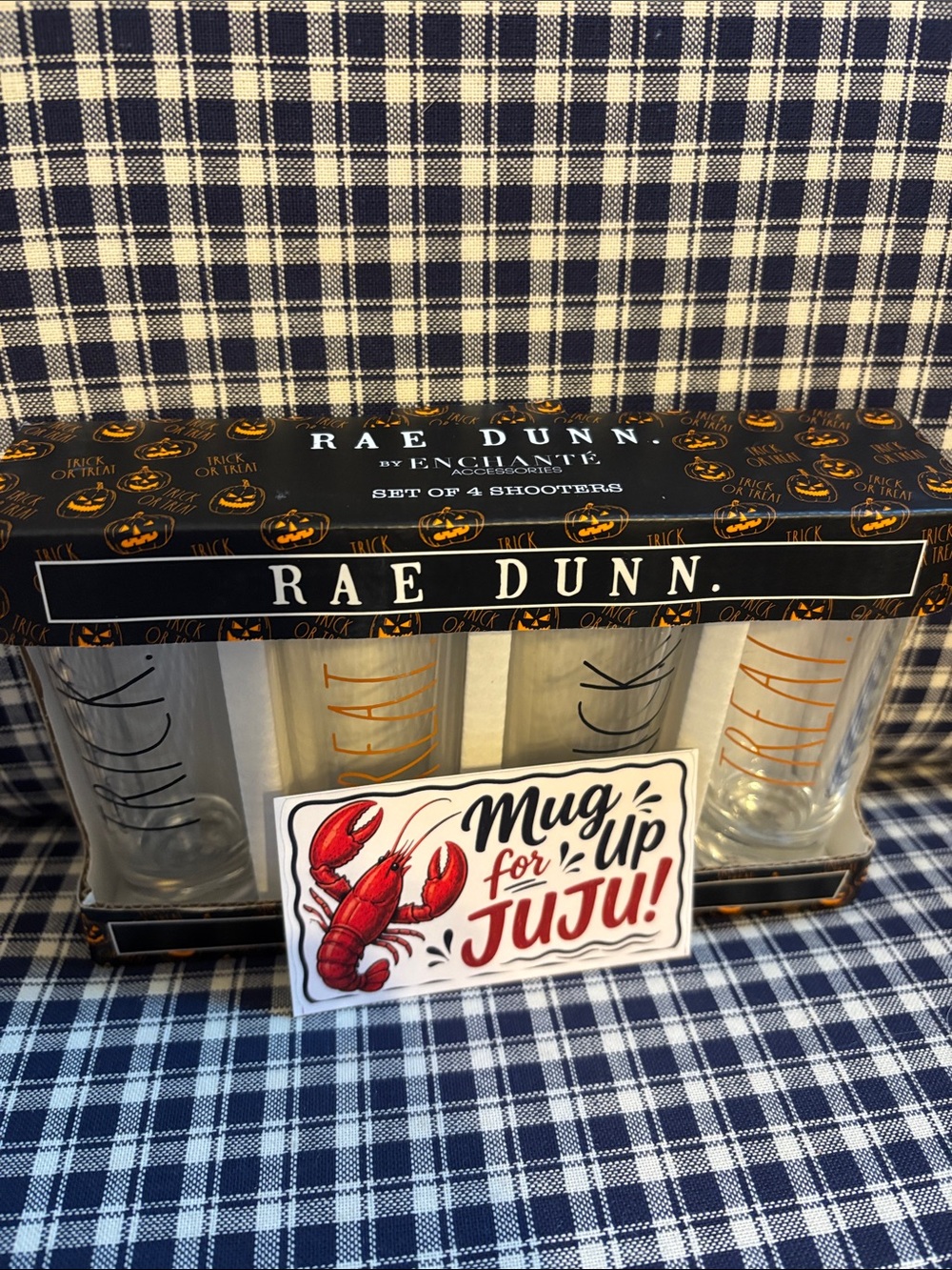 Rae Dunn Halloween Shooter Glasses Set - Orange & Black